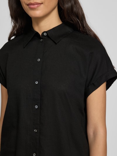 Tom Tailor Loose Fit Blusentop Leinen-Viskose-Mix Black 3