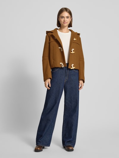 Marc O'Polo DENIM Regular Fit Dufflecoat aus Woll-Mix Cognac 1