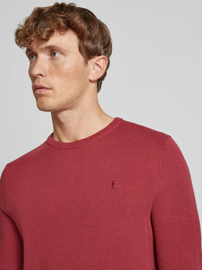 Lerros Gebreide pullover met ribboorden Rood - 3