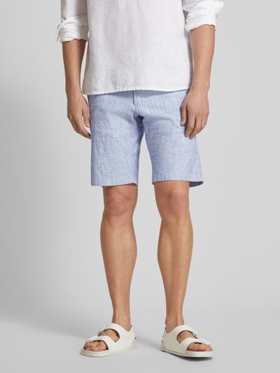 s.Oliver BLACK LABEL Regular Fit Bermudas mit Webmuster Hellblau 4