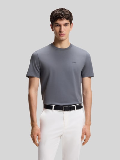 BOSS Regular Fit T-Shirt mit Logo Detail Modell 'THOMPSON_01' Blau 4