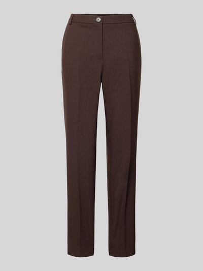 MORE & MORE Stoffen broek met Franse steekzakken Chocoladebruin - 2