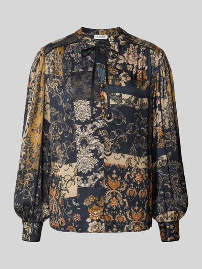 Liu Jo White Tunika-Bluse aus reiner Viskose Dunkelblau 1