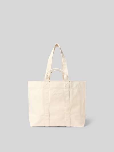 Produktfoto, Shopper aus reiner Baumwolle von Kenzo in Creme mit langen Schulterriemen, Druckknopfverschluss, Tragehenkeln und Innenfach, Breite 54 cm, Länge 35 cm, Tiefe 17 cm