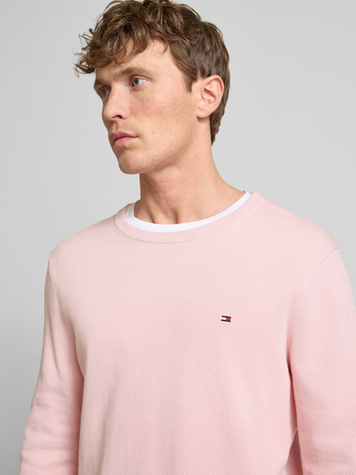 Tommy Hilfiger Strickpullover mit Logo-Stitching Pink 3