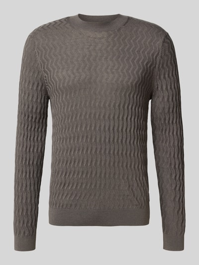 ARMANI EXCHANGE Wollen pullover met structuurmotief Middengrijs - 2