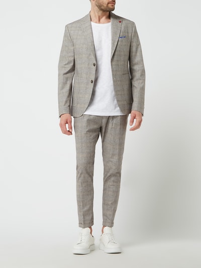 Cinque Slim fit 2-knoops colbert met linnen, model 'Cidrago' Zand - 1