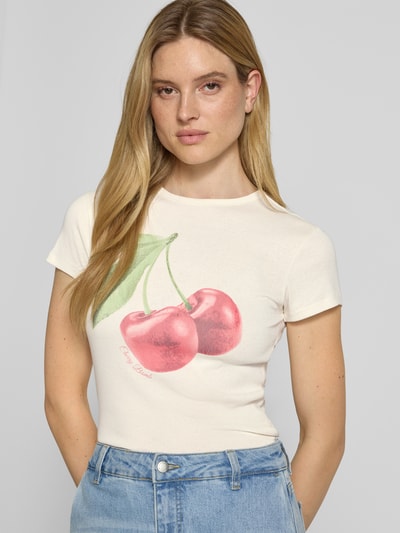 Jake*s Casual T-Shirt mit Motiv-Print Offwhite 3