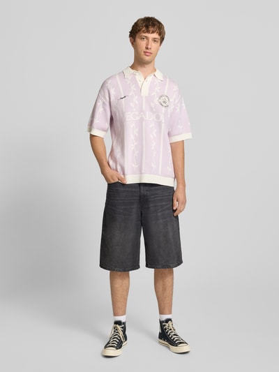 PEGADOR Relaxed Fit Poloshirt mit Logo-Stitchings Modell 'Kinsale' Flieder 1