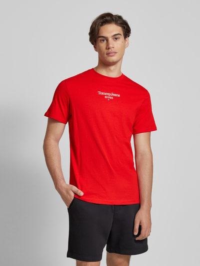 Tommy Jeans T-shirt met labelprint Rood - 4
