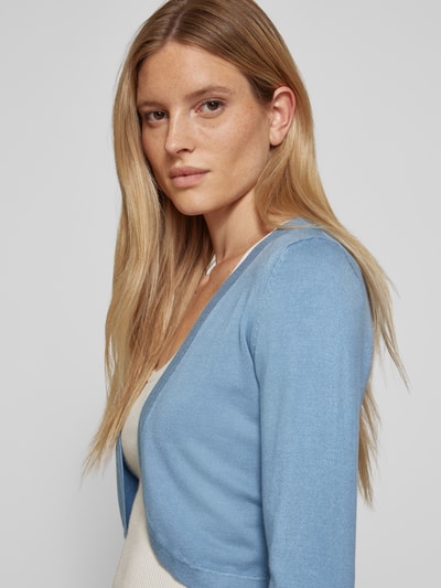 Kaffe Bolero met opengewerkte voorkant, model 'ASTRID' Rookblauw - 3