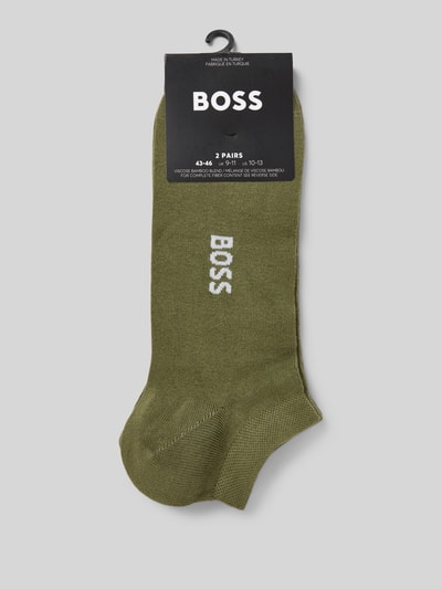 BOSS Sneakersokken van katoenmix in een set van 2 paar Kaki - 3