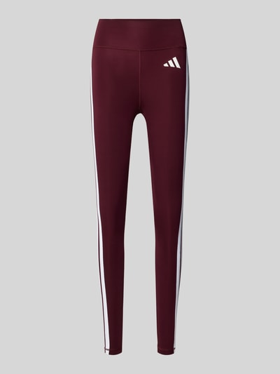 adidas Training Legginsy Sport z paski w kontrastowym kolorze Bordowy 1