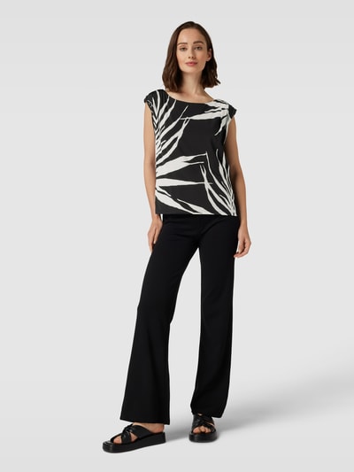 Comma T-Shirt Donna Maniche 3/4 In Jersey Di Viscosa - Vestibilità Slim, Scollo A V, Colore Lucido