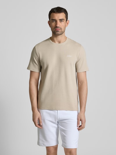 BOSS T-Shirt mit Label-Stitching Beige 4