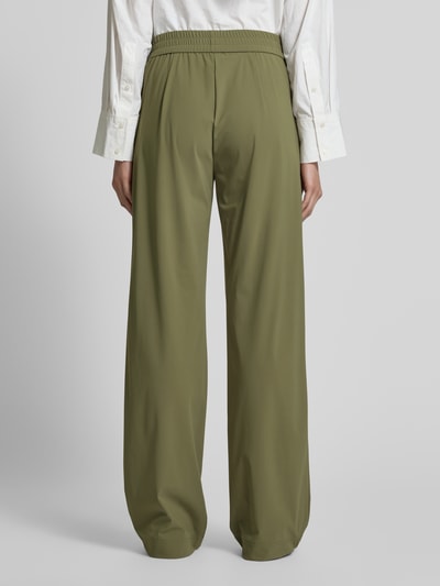 Raffaello Rossi Straight leg stoffen broek met vaste persplooien, model 'COSMEA' Olijfgroen - 5