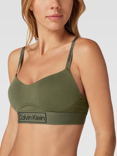 Calvin Klein Underwear Bustier met logo in band, model 'Heritage' Olijfgroen - 3