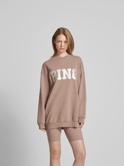 Anine Bing Oversized Sweatshirt mit Label-Detail Lila 4