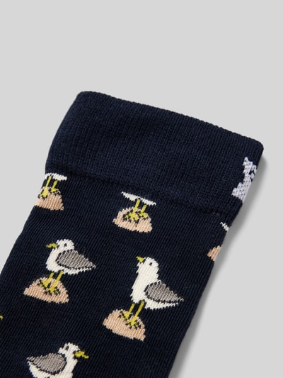 Happy Socks Socken mit Label-Print Dunkelblau 2