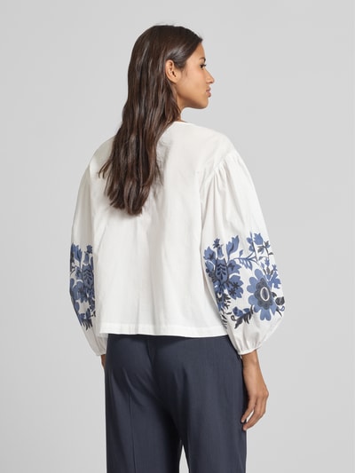 LOLLYS LAUNDRY Regular Fit Bluse mit Puffärmeln Modell 'Askar' Offwhite 5