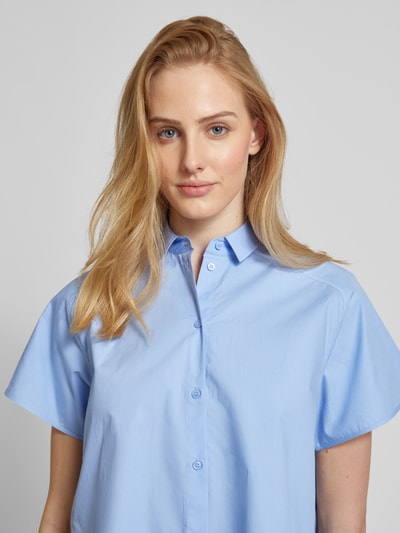 BOSS Black Women Blusenshirt mit überschnittenen Schultern in weiss Hellblau 3