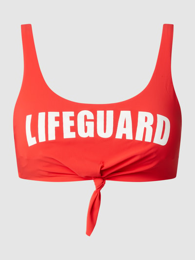 Banana Moon Top bikini o kroju stanika z napisem model ‘Nouo Lifeguard’ Czerwony 2