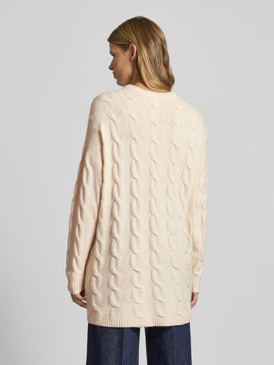 Only Sweter z dzianiny o kroju regular fit z fakturowanym wzorem model ‘JEANETTE’ Złamany biały 5