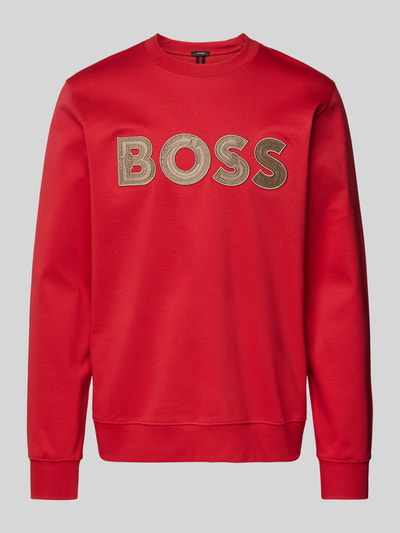 BOSS Sweatshirt mit Label-Stitching Modell 'Sharpe' Rot 1