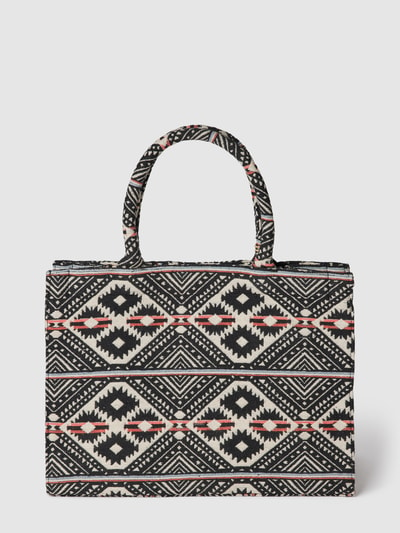 ANOKHI Tote bag met all-over motief, model 'Booktote LRG' Zwart - 5