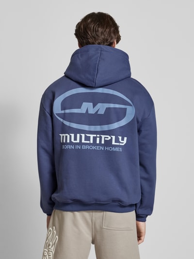 Multiply Apparel Oversized hoodie met labelprint Donkerblauw - 5