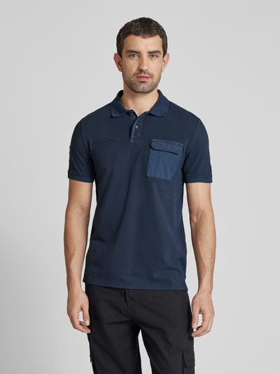 camel active Poloshirt met labelstitching Marineblauw - 4