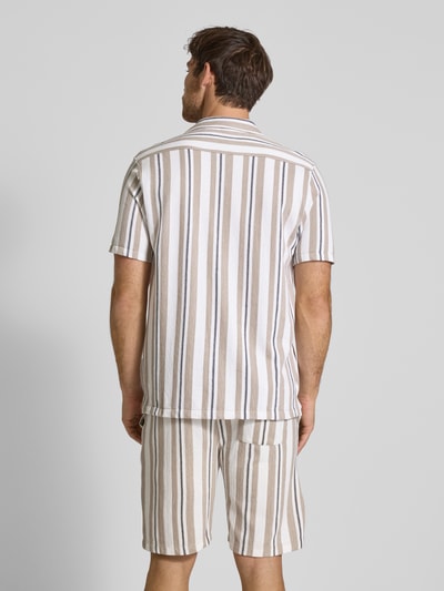 Lindbergh Relaxed fit vrijetijdsoverhemd met reverskraag Zand - 5