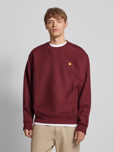 Carhartt Work In Progress Sweatshirt mit gerippten Abschlüssen Bordeaux 4