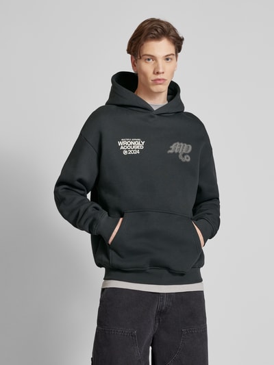 Multiply Apparel Oversized hoodie met labelprint Zwart - 4