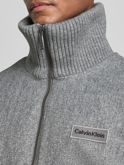 CK Calvin Klein Jacke mit Stehkragen und Zweiwege-Reißverschluss Mittelgrau Melange 3