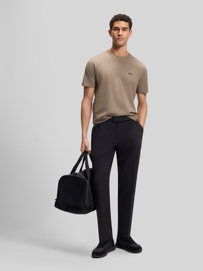 BOSS Green męski t-shirt o kroju regular fit z mieszanki bawełny Khaki 1