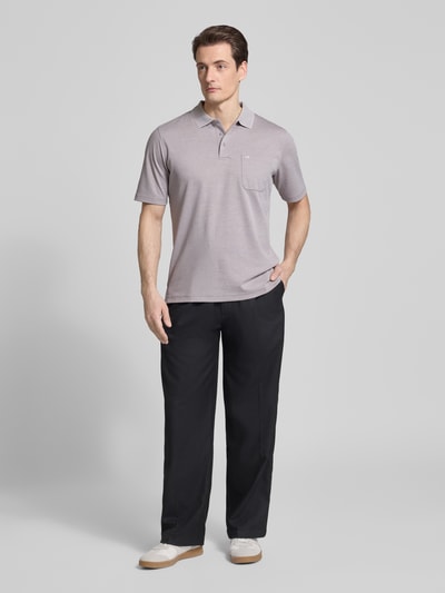 Christian Berg Men Regular Fit Poloshirt mit Brusttasche Mittelgrau 1