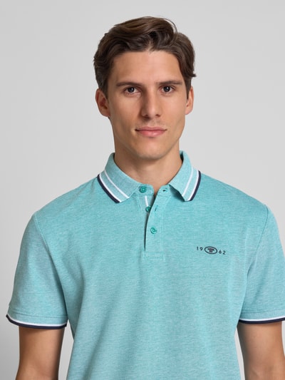 Tom Tailor Regular fit poloshirt van katoenmix Donkergroen gemêleerd - 3