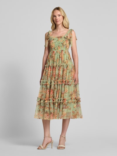 LACE & BEADS Cocktailkleid mit Karree-Ausschnitt Gruen 4