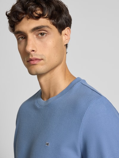 Christian Berg Men Pullover met labelpatch Jeansblauw - 3