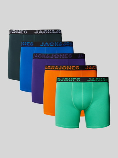 Jack & Jones Plus PLUS SIZE Trunks mit elastischem Label-Bund im 5er-Pack Gruen 1