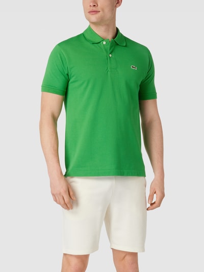 Lacoste Classic fit poloshirt met labelapplicatie Grasgroen - 4