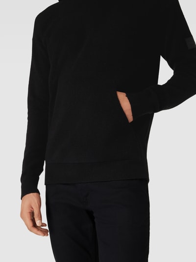 CK Calvin Klein Hoodie in gebreide look, model 'LYCRA' Zwart - 3