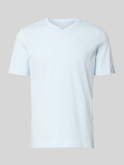 Produktfoto, Regular Fit T-Shirt aus reiner Baumwolle von s.Oliver RED LABEL, hellblau, schlichte glatte Oberfläche, Herren T-Shirt.