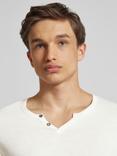 Jack & Jones T-shirt met V-hals, model 'SPLIT' Wit - 3