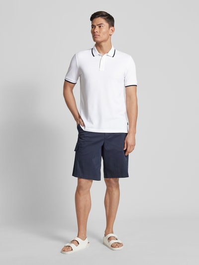 BOSS Poloshirt mit Kontraststreifen Modell 'Parlay' Weiss 1