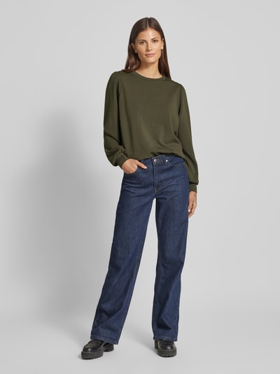 Soyaconcept Sweatshirt met ruches, model 'Banu' Kaki - 1