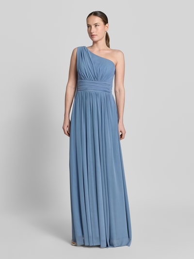 Modelka kobieca ma na sobie Abendkleid im One-Shoulder-Design od TROYDEN COLLECTION, szyfon, A-linia, maxi, boczny zamek, długość pleców 142 cm, szerokość w rozmiarze 36: 38 cm, widok całej sylwetki z przodu.