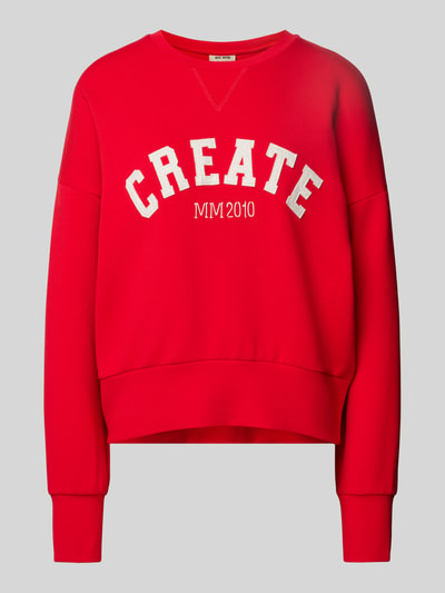 MOS MOSH Oversized Sweatshirt mit Label-Stitching Modell 'CELLI' Rot 2