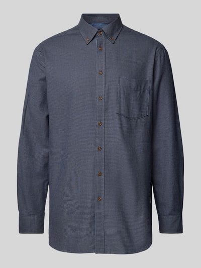 Christian Berg Men Light-Flanellhemd mit Button-Down-Kragen Graphit 2